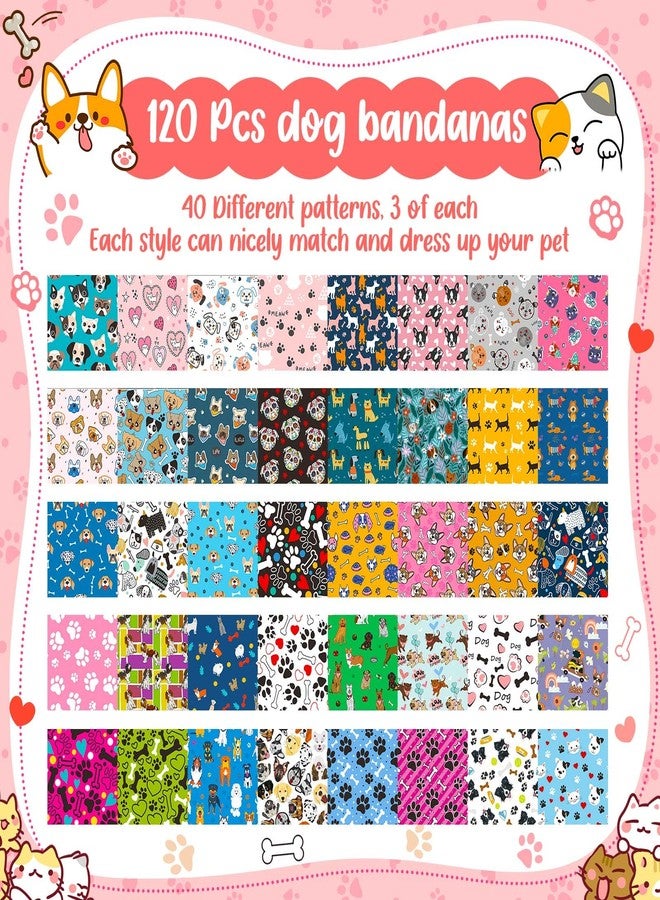 Bulyoou 120 Pcs Dog Bandanas Bulk Paw Bone Bandanas Pet Triangle Scarf Adjustable Holiday Costume Neckerchief Dog Handkerchiefs Scarf Cute Bibs for Small and Medium Pet - Image 3